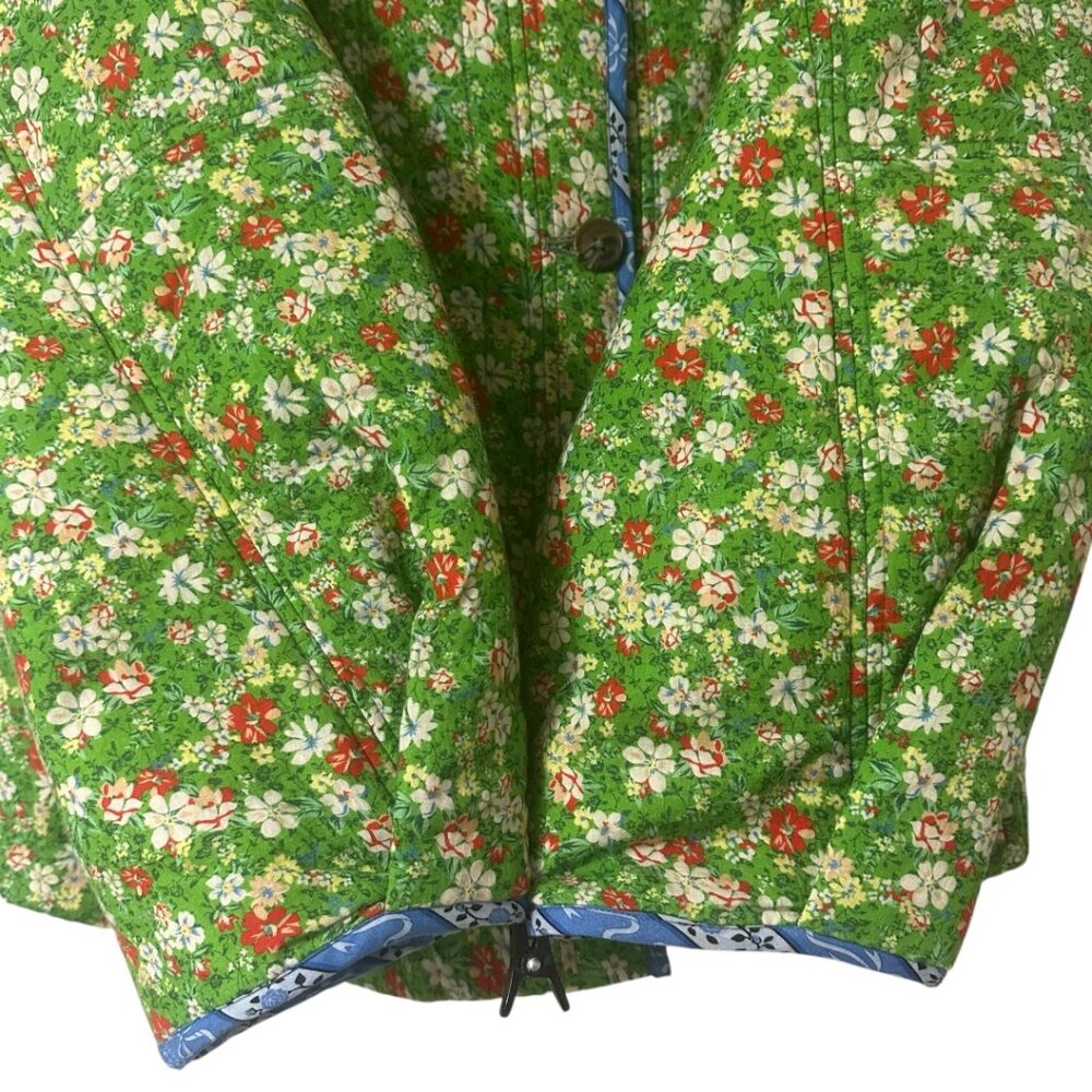 Damson Madder Markey Quilted Green Floral Jacket 8 Oversized Boho Cottagecore - Picture 10 of 13